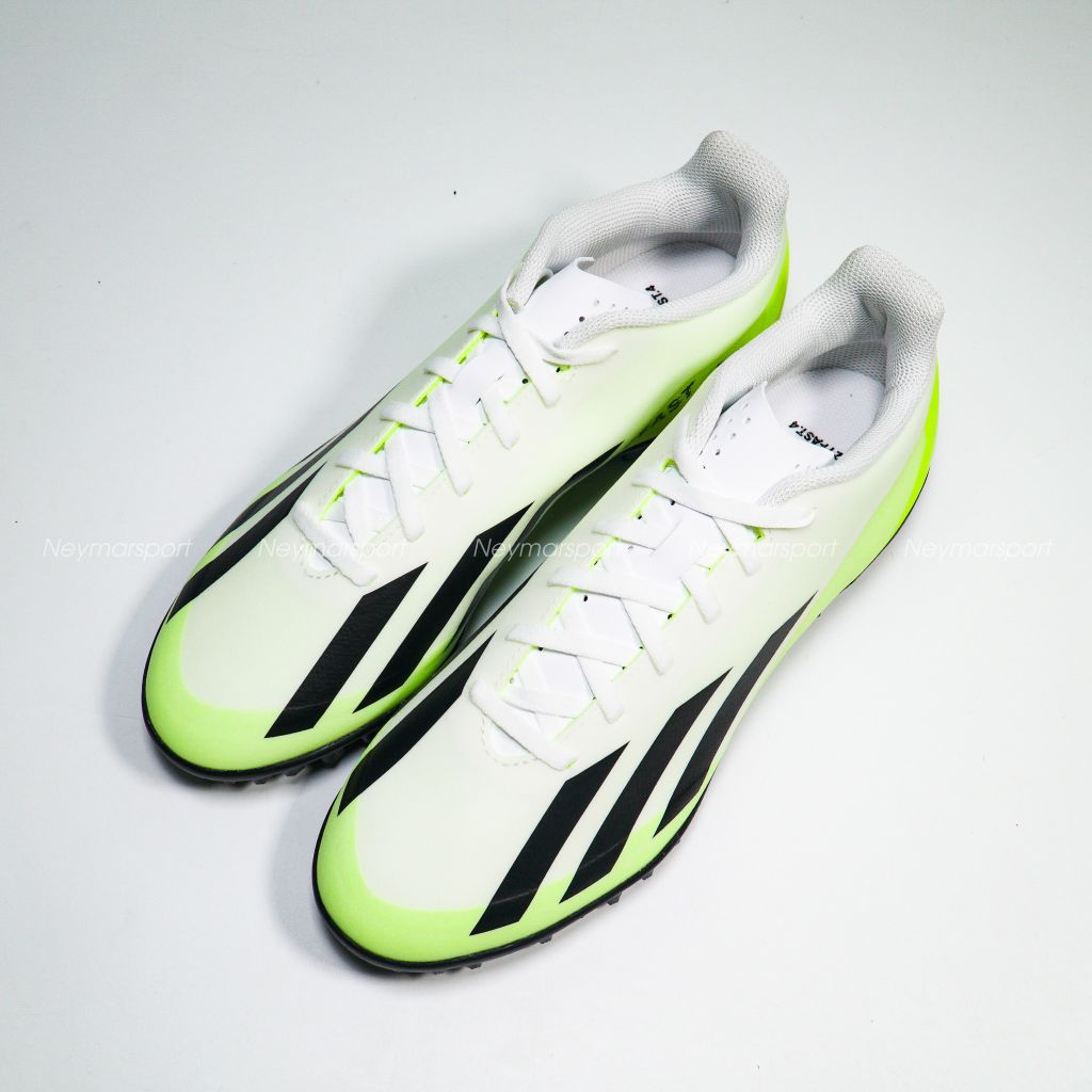 adidas X Crazyfast .4 TF Crazyrush - Footwear White/Core Black/Lucid Lemon
