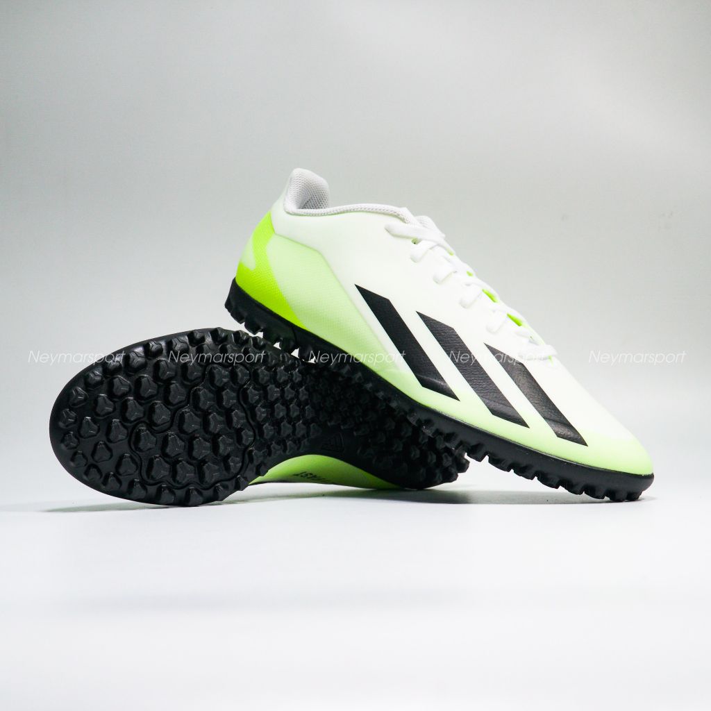 adidas X Crazyfast .4 TF Crazyrush - Footwear White/Core Black/Lucid Lemon