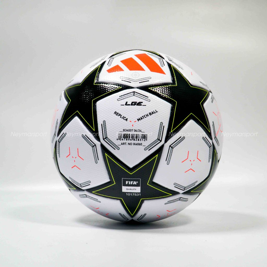 Quả bóng đá adidas Football League Champions League 2024/25 - White/Black/Platin Metallic/Solar Yellow IX4060