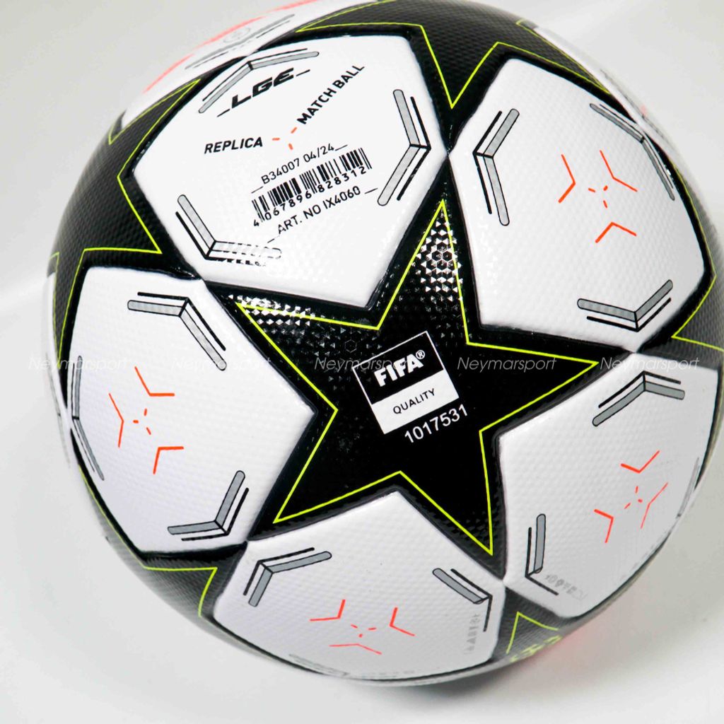 Quả bóng đá adidas Football League Champions League 2024/25 - White/Black/Platin Metallic/Solar Yellow IX4060