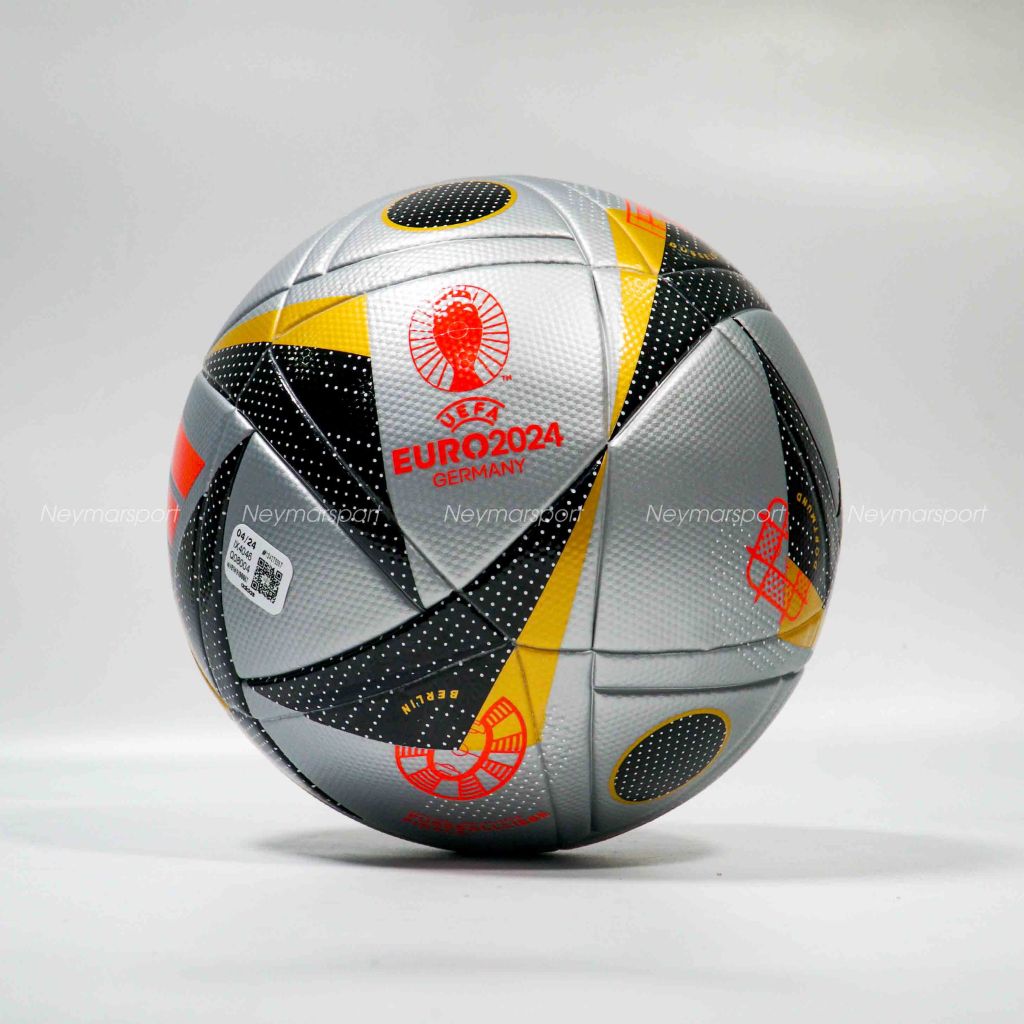 Quả bóng đá adidas Football FUSSBALLLIEBE League Final EURO 2024 - Silver Metallic/Gold Metallic/Black IX4046