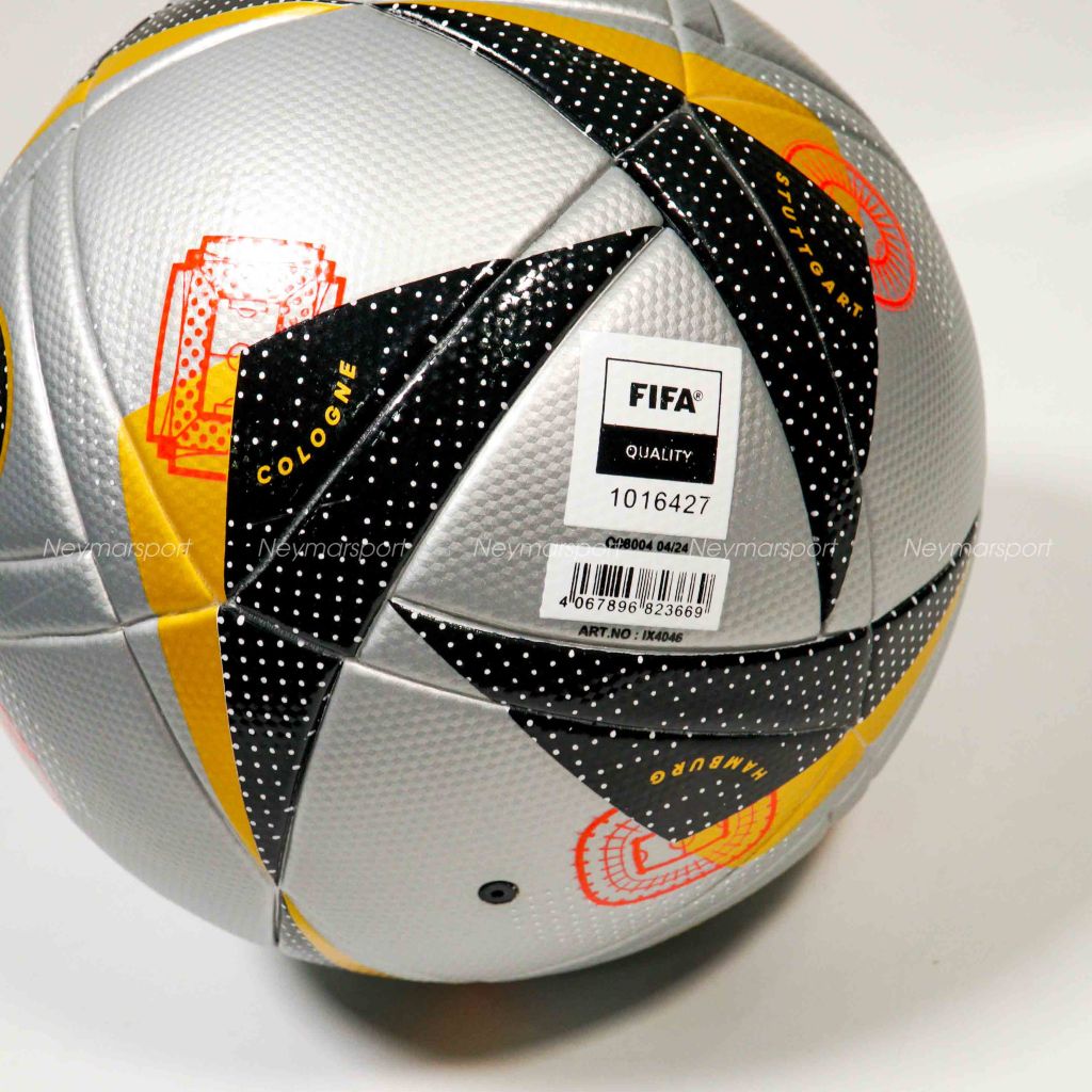 Quả bóng đá adidas Football FUSSBALLLIEBE League Final EURO 2024 - Silver Metallic/Gold Metallic/Black IX4046