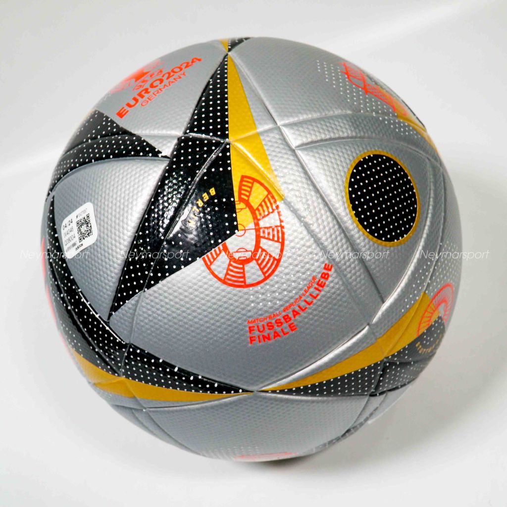 Quả bóng đá adidas Football FUSSBALLLIEBE League Final EURO 2024 - Silver Metallic/Gold Metallic/Black IX4046