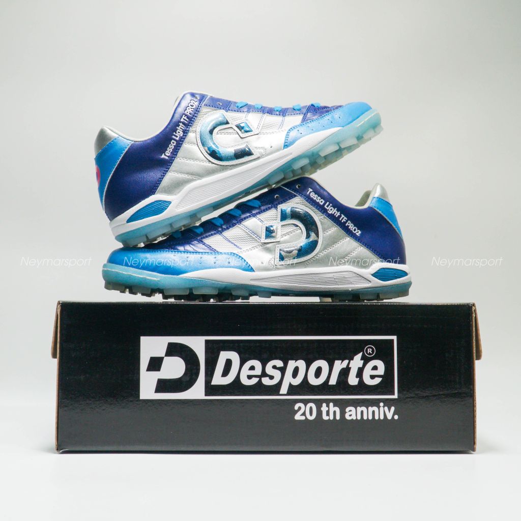 Giày đá bóng Desporte Tessa Light TF Pro II Limited Edition - Silver/Blue DS-2042