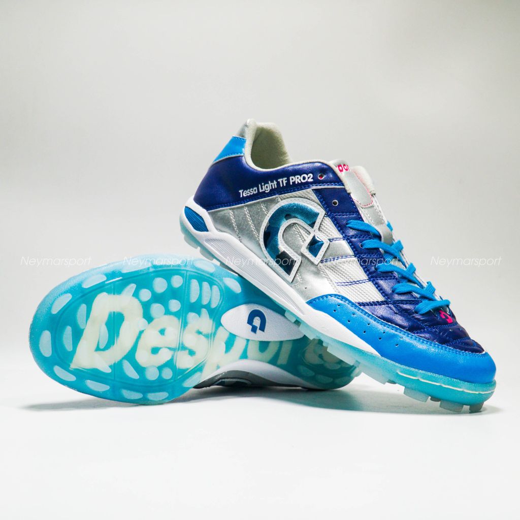Giày đá bóng Desporte Tessa Light TF Pro II Limited Edition - Silver/Blue DS-2042