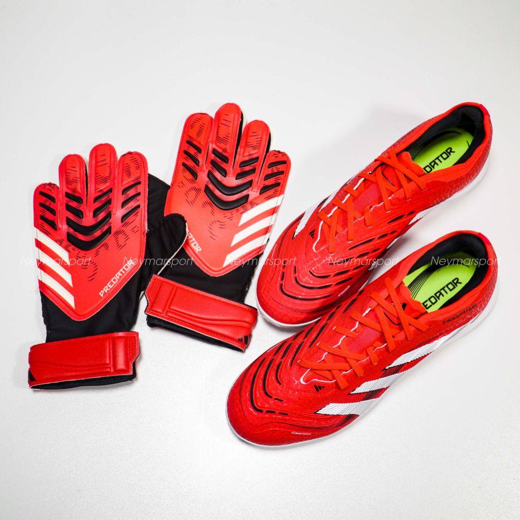 Găng tay thủ môn adidas Goalkeeper Gloves Predator Training Pure Victory - Black/ Lucid Red/ Black JH3805