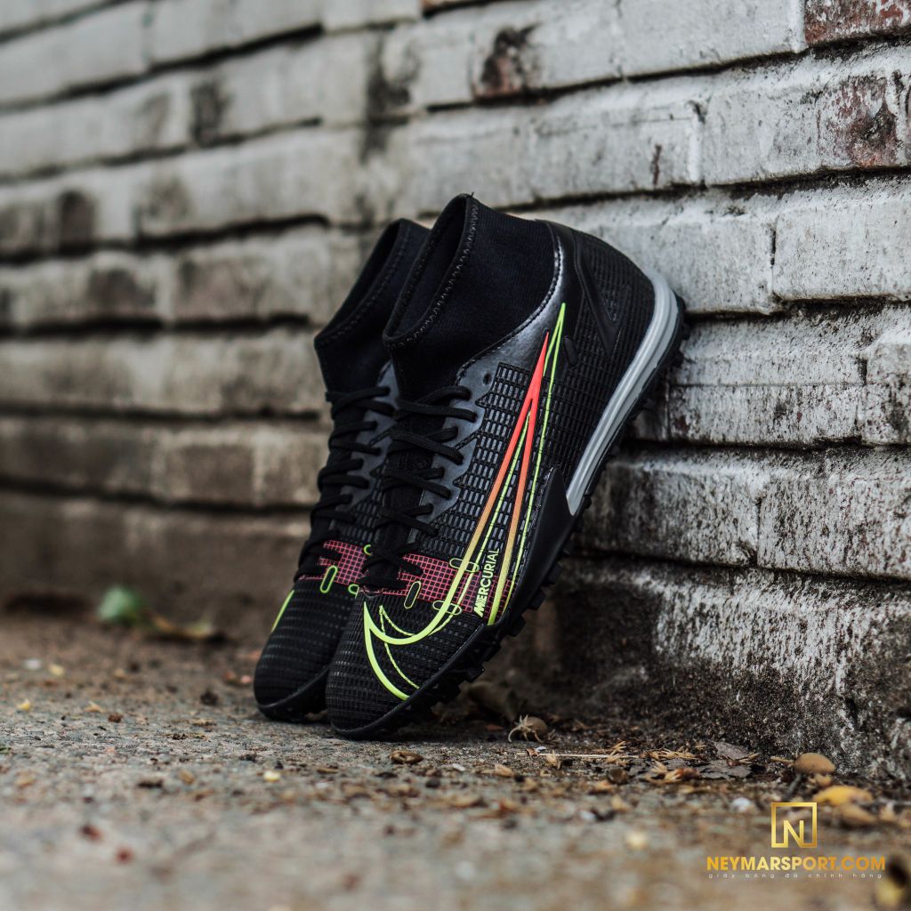 Nike Mercurial Superfly 8 Academy TF Black x Prism - Black/Cyber Yellow/Off Noir