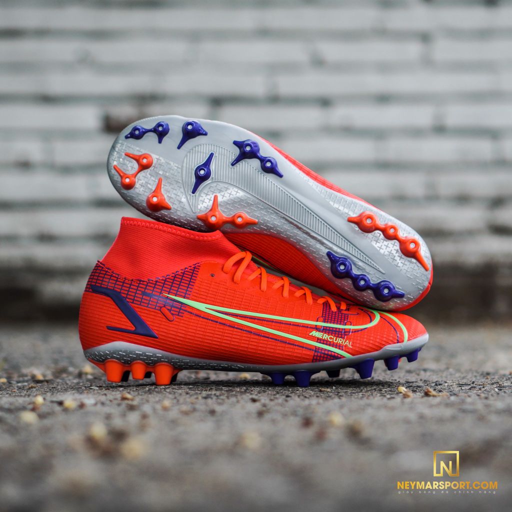 Nike Mercurial Superfly 8 Academy AG Spectrum - Bright Crimson/Metallic Silver