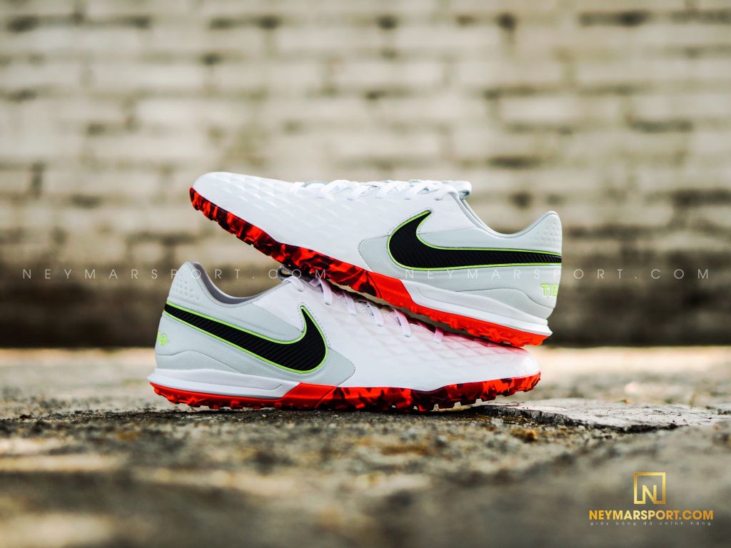 Nike Tiempo Legend 8 Pro TF Platinum - White/Black/Grey Fog/Bright Crimson