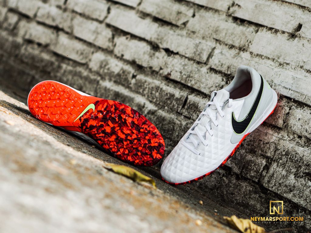 Nike Tiempo Legend 8 Pro TF Platinum - White/Black/Grey Fog/Bright Crimson