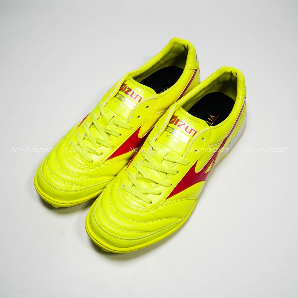 Giày đá bóng Mizuno Morelia Sala Elite TF Dyna - Safety Yellow/Fiery Coral Q1GB240145