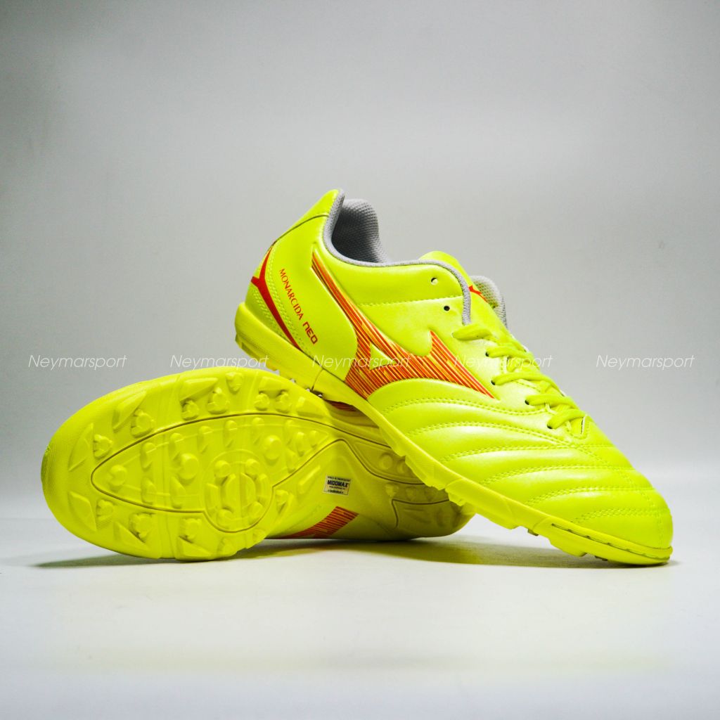 Giày đá bóng Mizuno Monarcida Neo III Select AS TF Dyna - Safety Yellow/Fiery Coral P1GD242545
