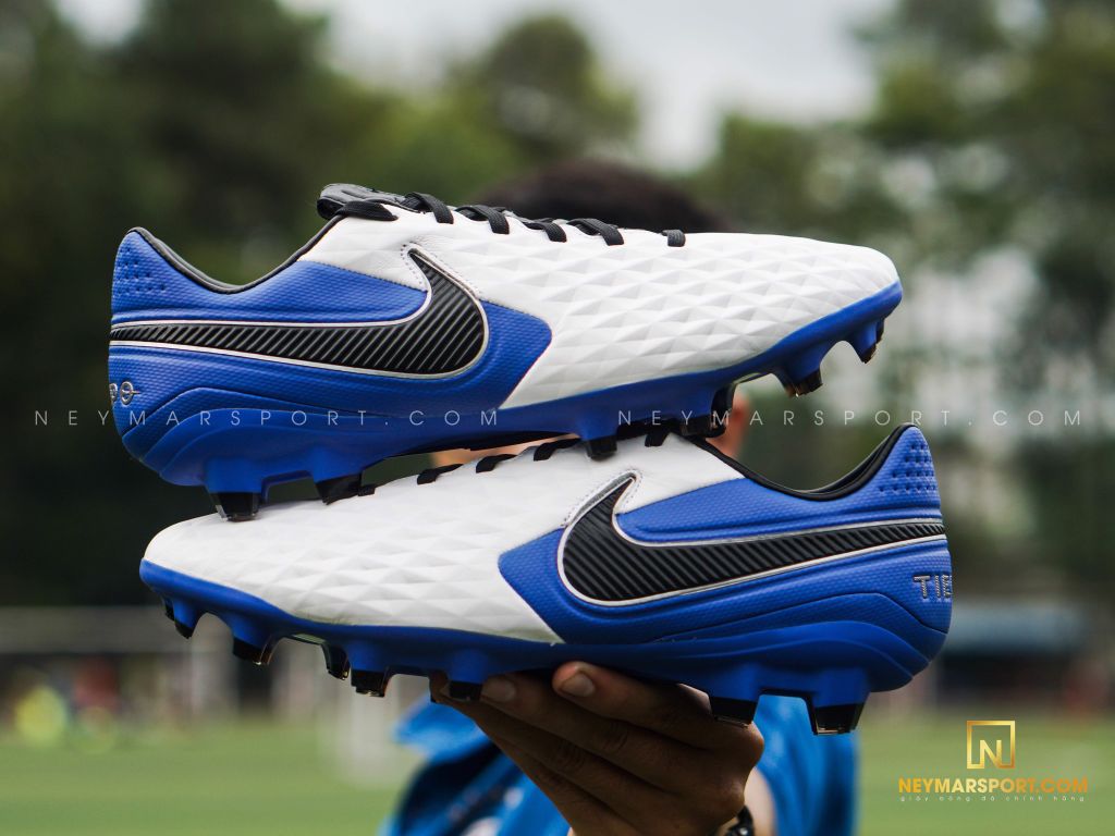 Nike Tiempo Legend 8 Pro FG Daybreak - White/Black/Hyper Royal/Metallic Silver