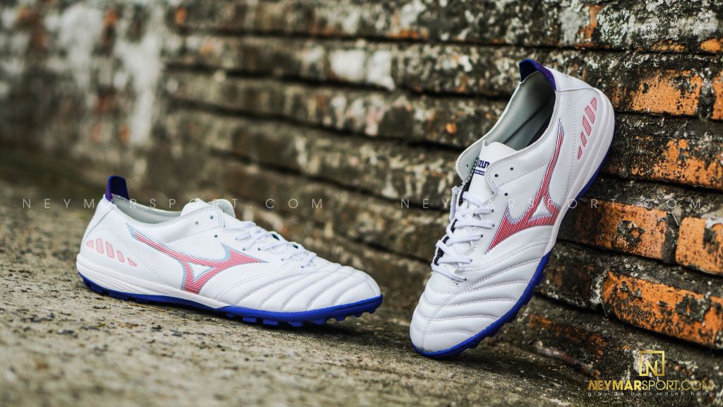 MIZUNO MORELIA NEO III PRO AS TF NEXT WAVE - WHITE-HIGH RISK RED