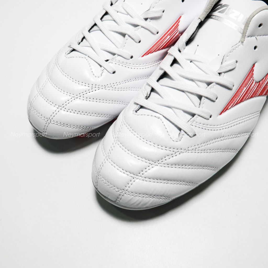 Giày đá bóng Mizuno Morelia Neo IV Pro FG Charge - White/Radiant Red P1GA243460