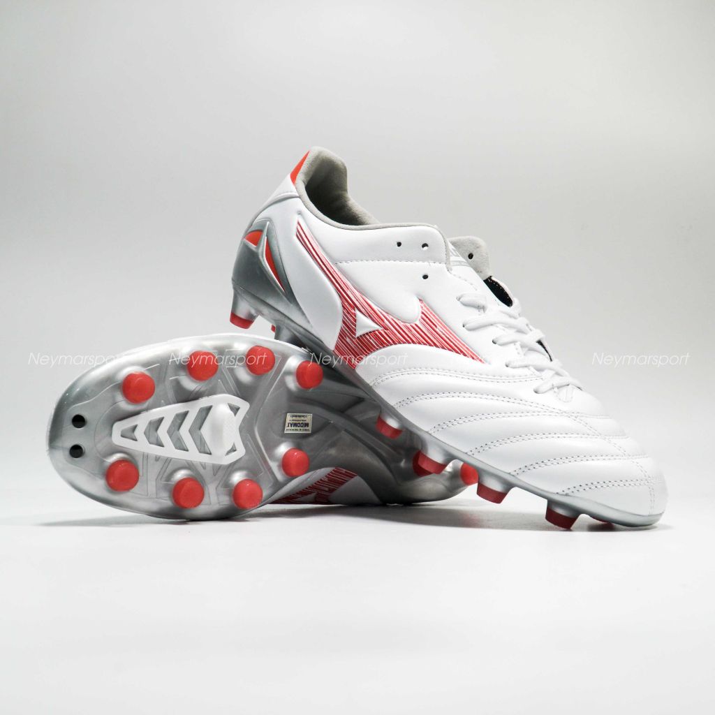 Giày đá bóng Mizuno Morelia Neo IV Pro FG Charge - White/Radiant Red P1GA243460