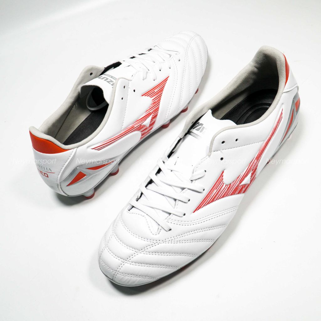 Giày đá bóng Mizuno Morelia Neo IV Pro FG Charge - White/Radiant Red P1GA243460