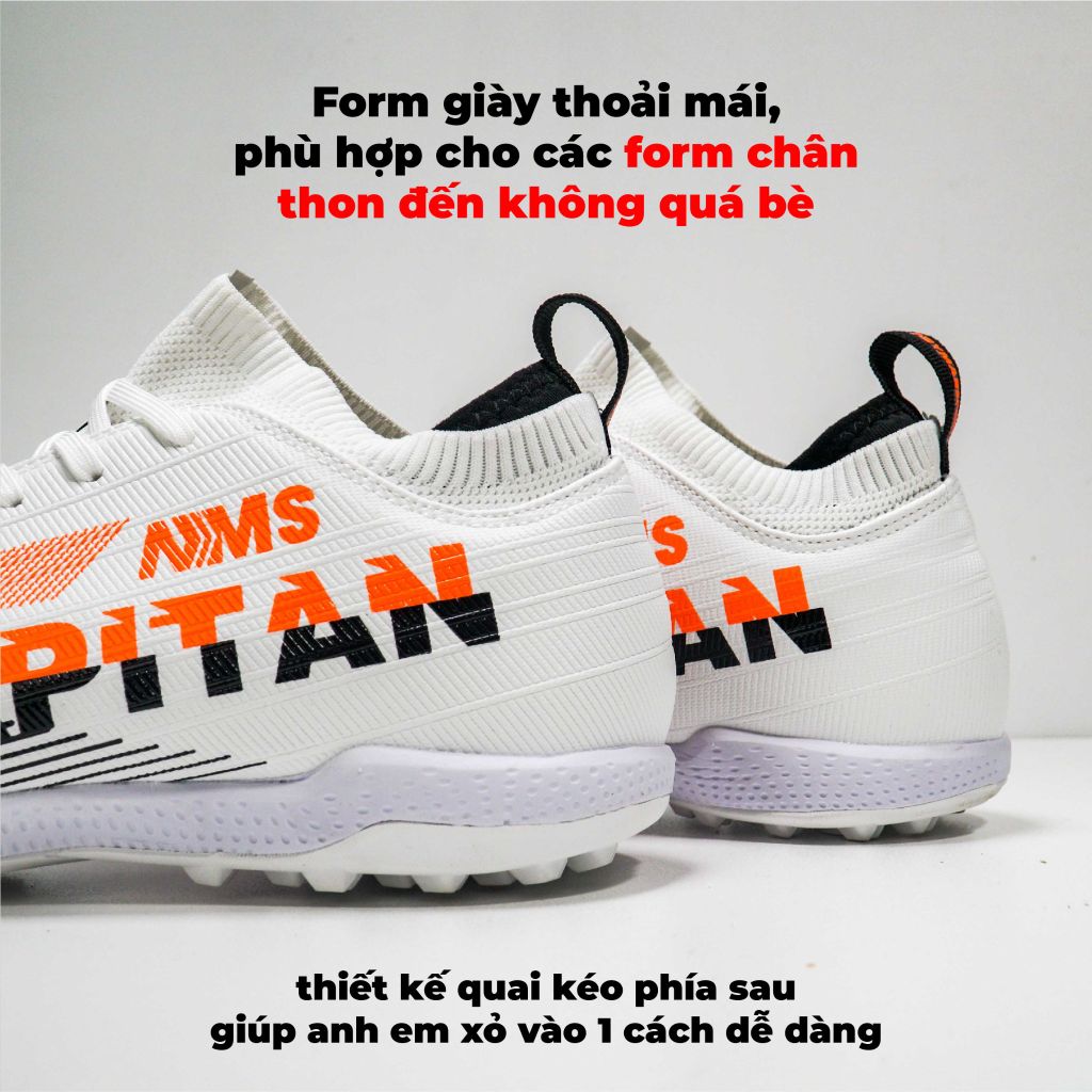 Giày đá bóng NMS CAPITAN TF - White/Red