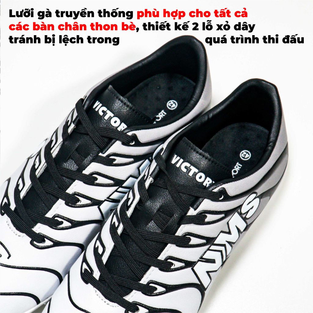 Giày đá bóng NMS Victory TF - White/Grey