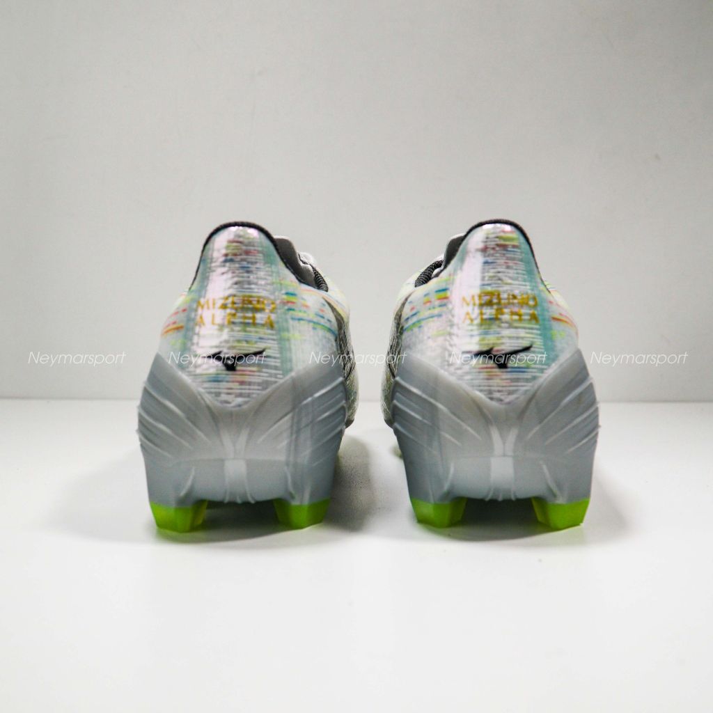 Giày đá bóng Mizuno Alpha II Pro FG/AG Frontier Pack - White/Silver Iridescent/Black P1GA256409