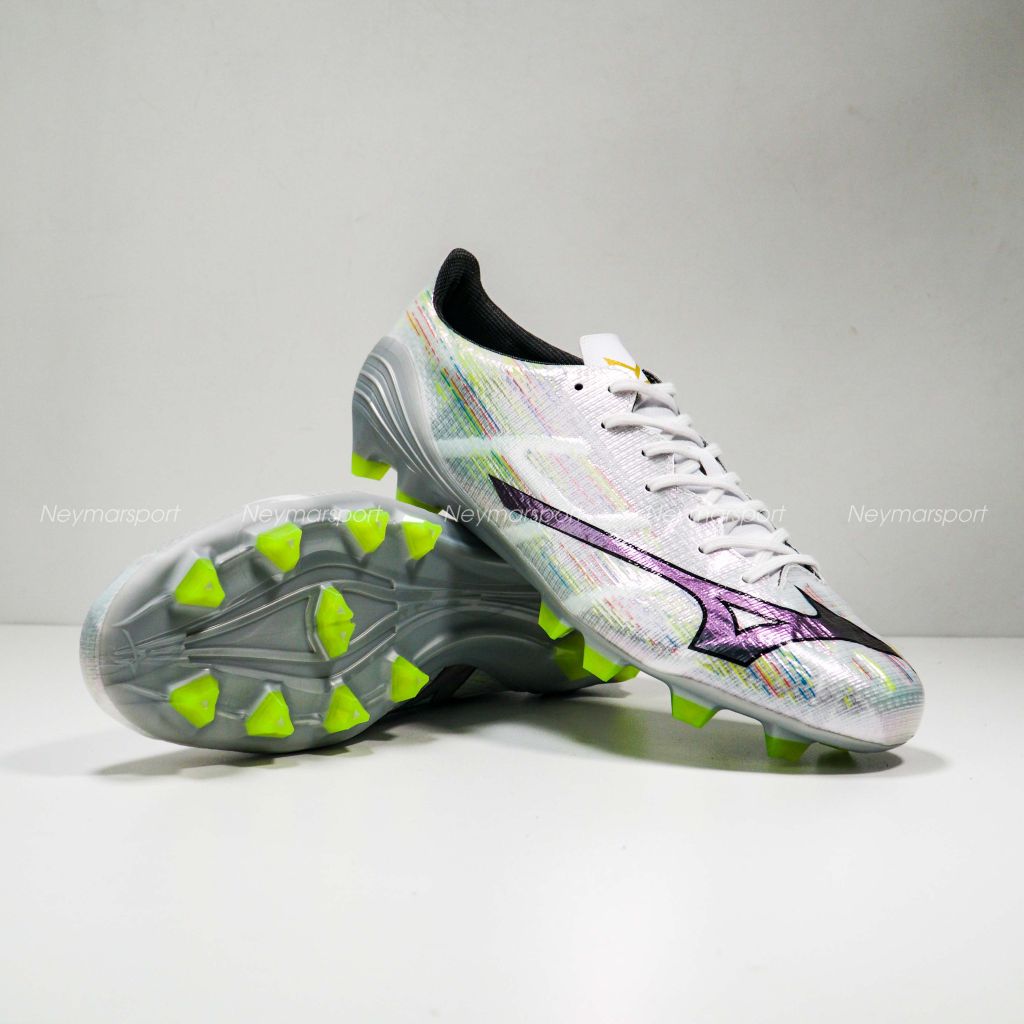 Giày đá bóng Mizuno Alpha II Pro FG/AG Frontier Pack - White/Silver Iridescent/Black P1GA256409
