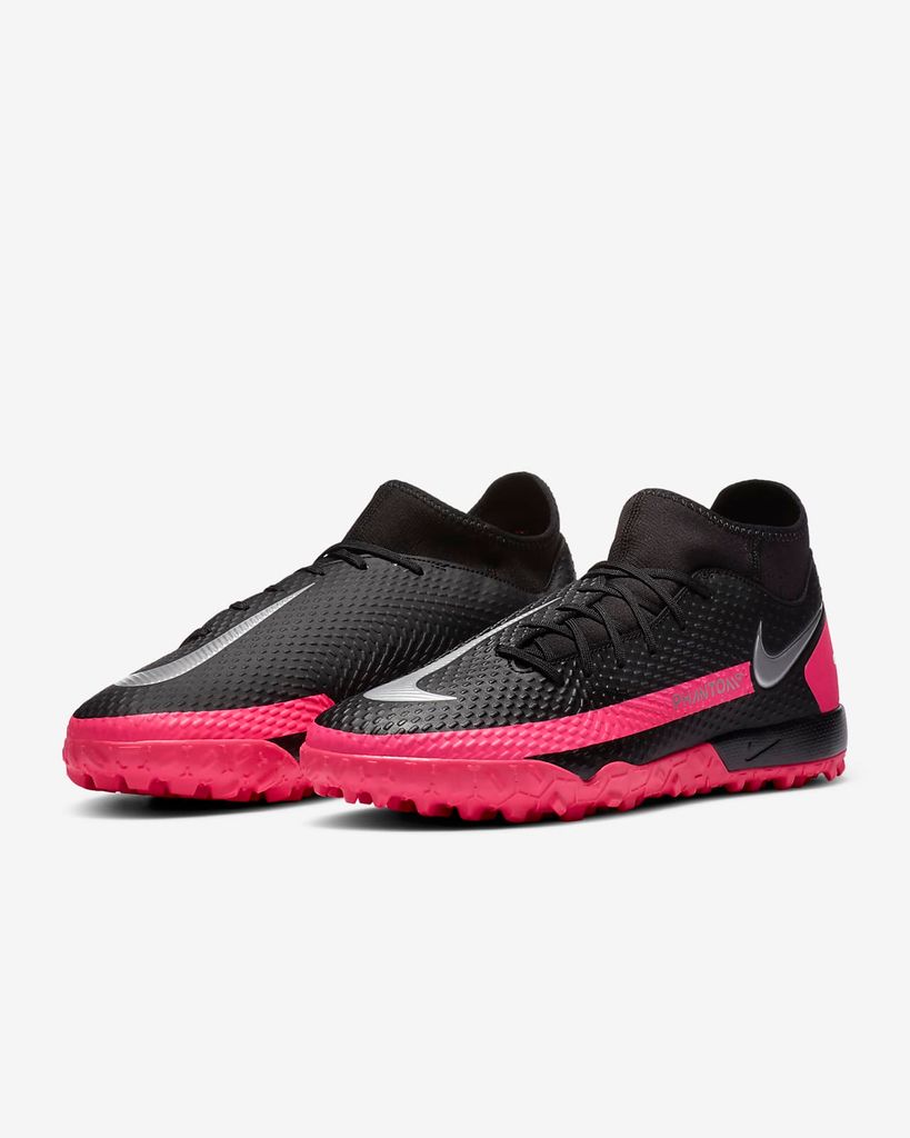 Nike Phantom GT Academy DF TF - Black/Metallic Silver/Pink Blast