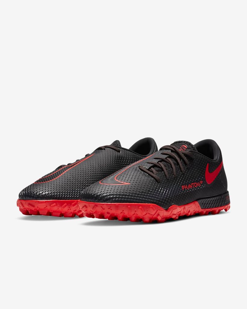 Nike Phantom GT React Pro TF Black X Chile Red - Black/Chile Red/Dark Smoke Grey