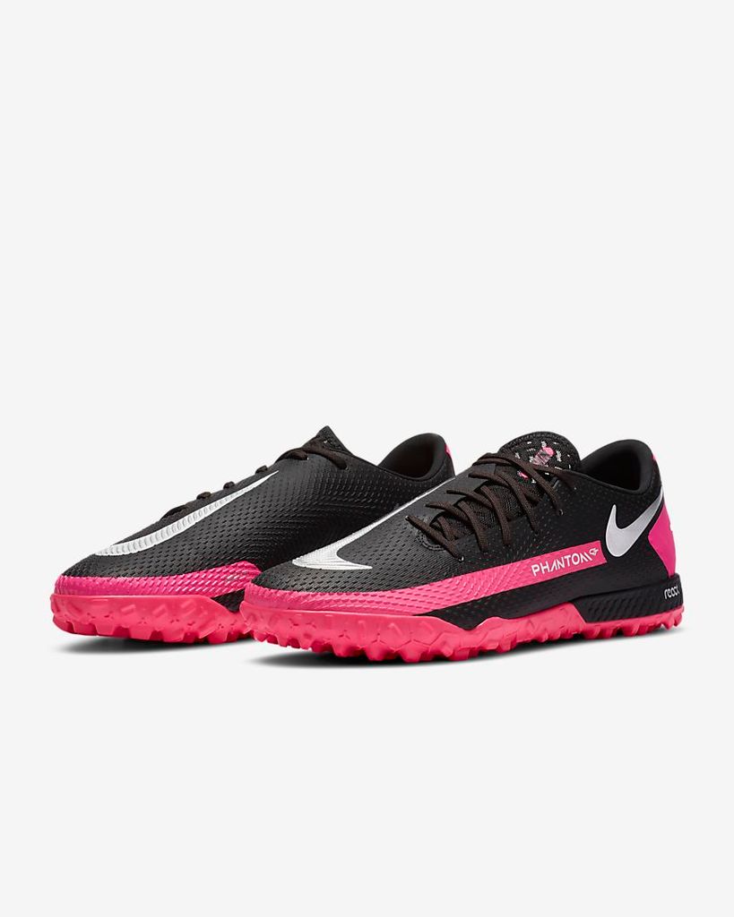 Nike Phantom GT REACT PRO TF - Black/Metallic Silver/Pink Blast