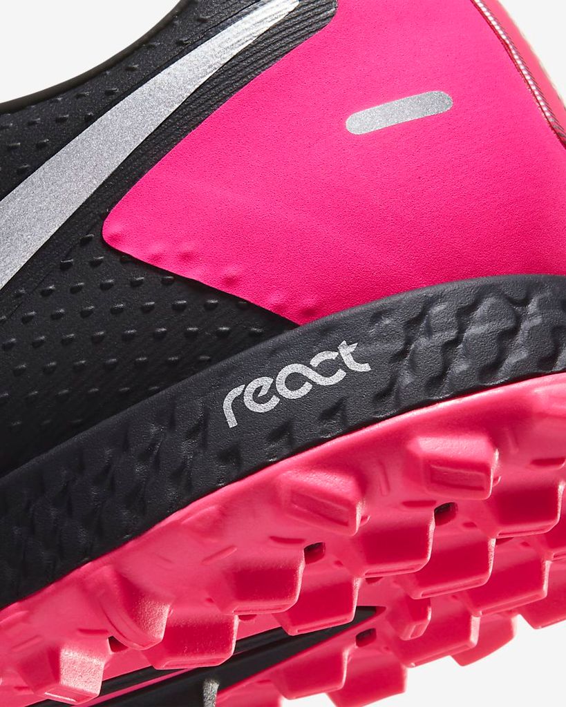 Nike Phantom GT REACT PRO TF - Black/Metallic Silver/Pink Blast
