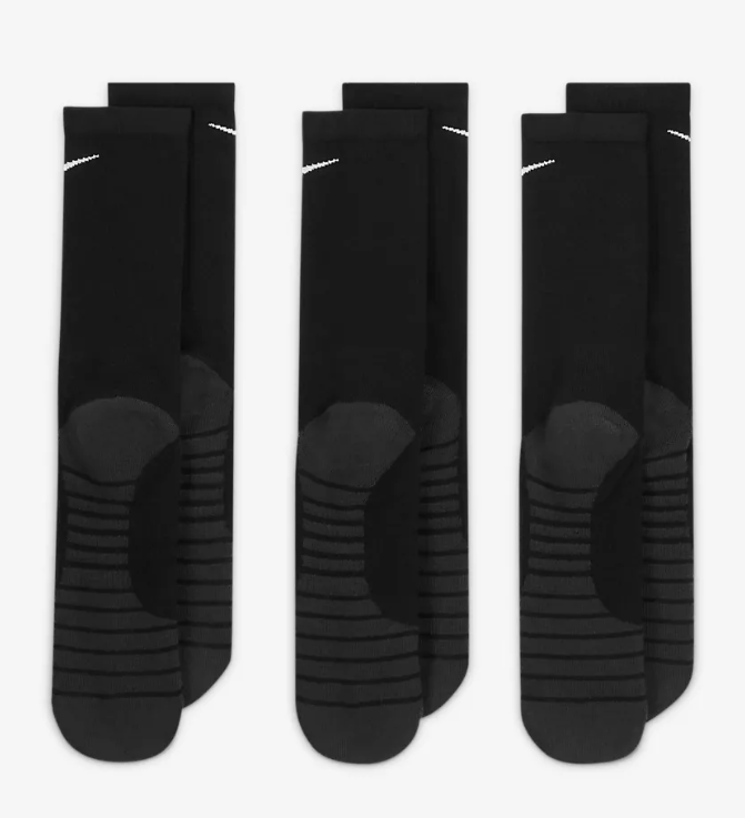 Pack 3 đôi vớ bóng đá Nike Socks Dry Cushion Crew - Black/Anthracite/White