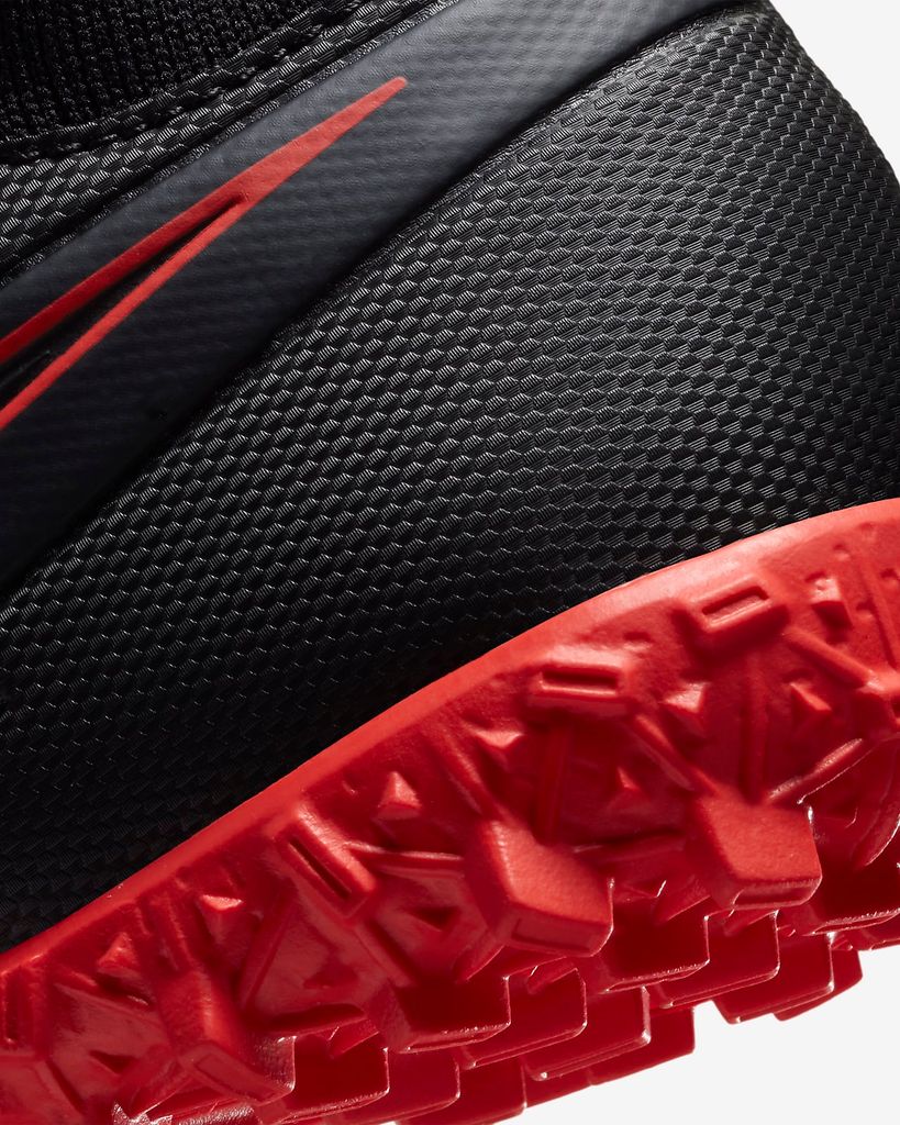 NIKE MERCURIAL SUPERFLY 7 ACADEMY TF BLACK X CHILE RED - BLACK/CHILE RED/DARK SMOKE GREY KIDS