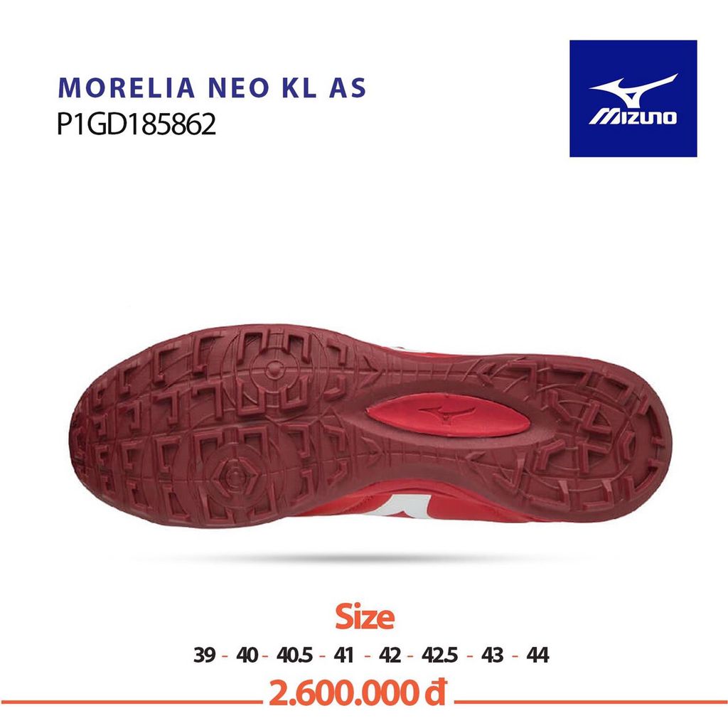MIZUNO MORELIA NEO KL AS TF RED PASSION PACK - RED/WHITE