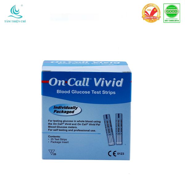 Que đường huyết ACON On Call Vivid hộp 25 que rời