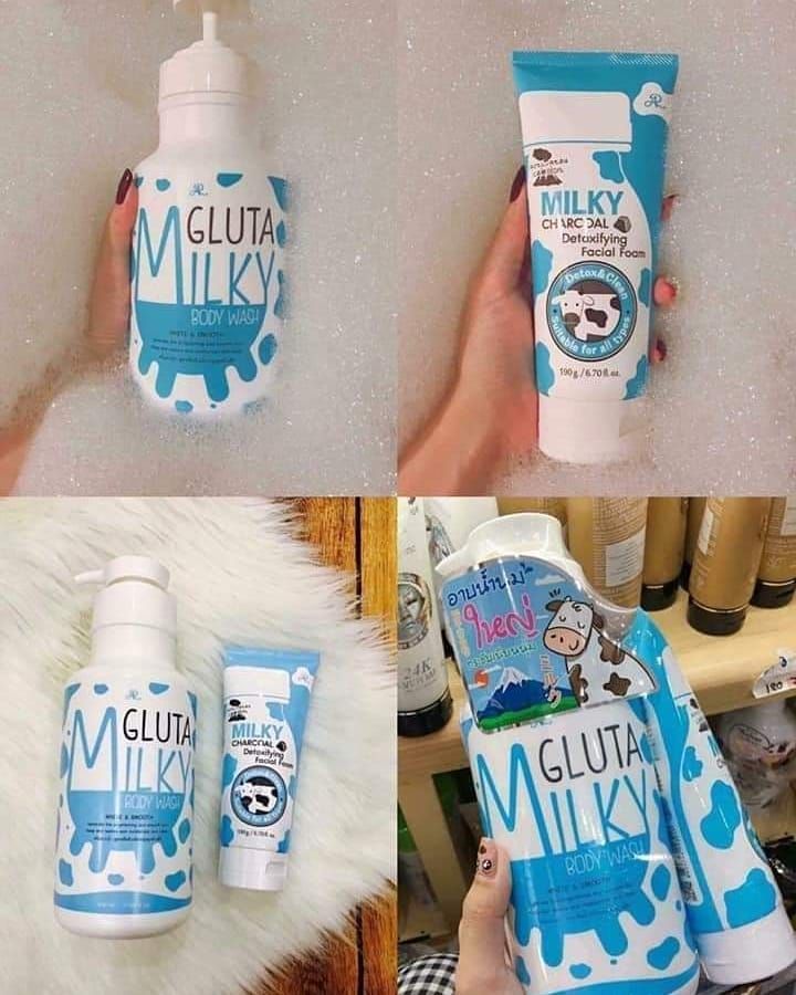 Sữa Tắm Milky Gluta Tặng Sữa Rửa Mặt 800ml+190ml