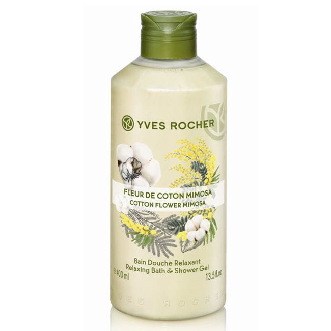 Yves Rocher Cotton Flower Mimosa Relaxing Bath & Shower Gel 400ml