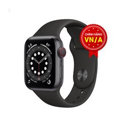 Apple Watch Series 6 44mm (4G) Viền Nhôm Đen / Dây Cao Su Đen - Chính hãng VN/A