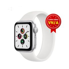 Apple Watch SE 44mm (GPS) Viền Nhôm Bạc / Dây Cao Su Trắng - Chính Hãng VN/A