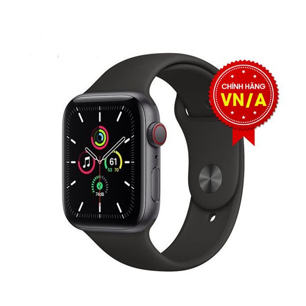 Apple Watch SE 40mm (GPS) Viền Nhôm Đen / Dây Cao Su Đen - Chính Hãng VN/A