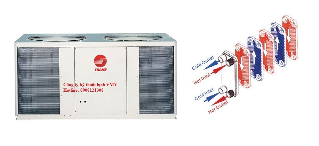 Chiller TRANE - máy làm lạnh nước mini giải nhiệt gió hãng Trane - CGAT175 - 19.5HP