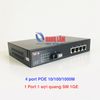 WT-DS105-1GF4GT-AF: 4 Port 10/100/1000M POE RJ45 + 1 Port FX GE Media Converter