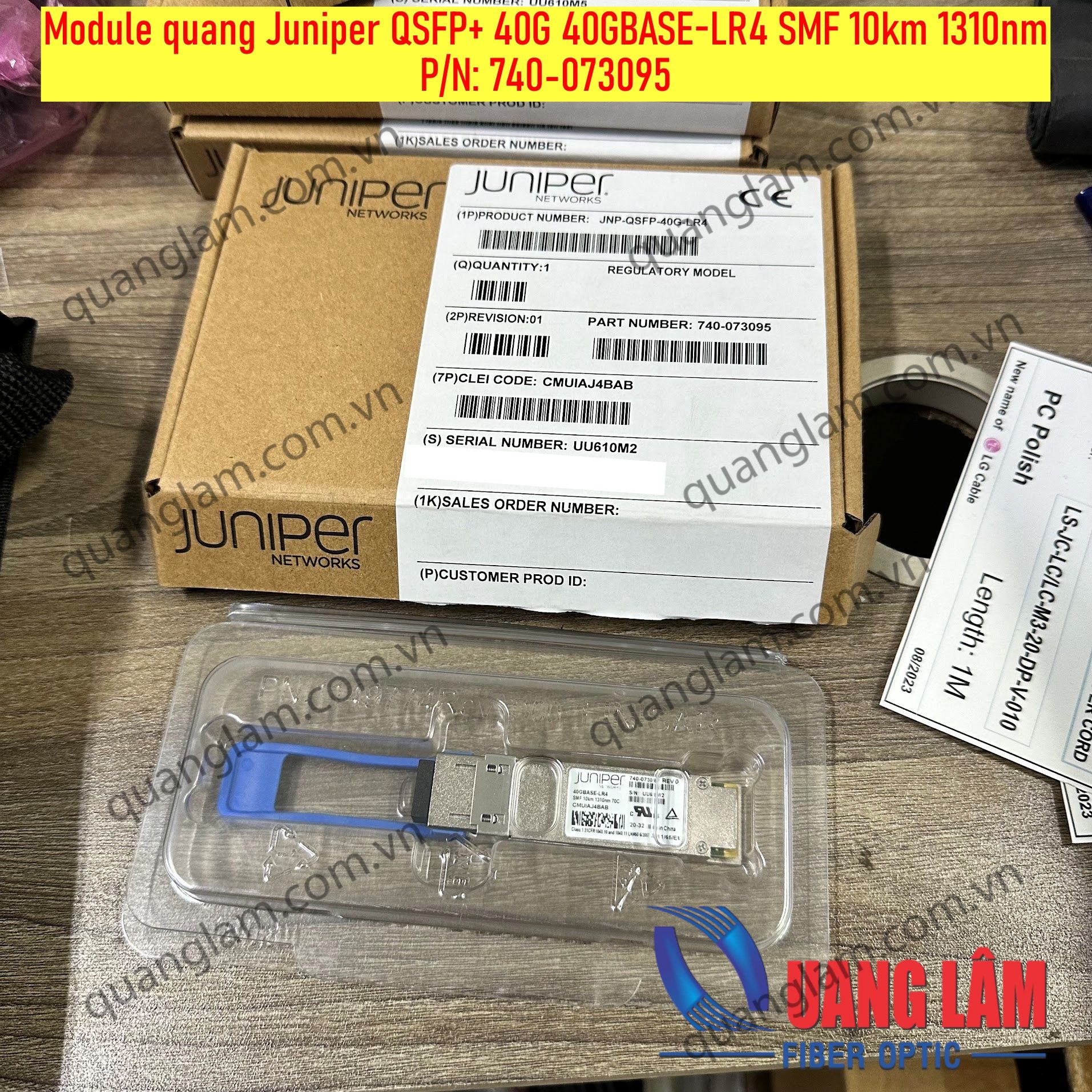 Module quang Juniper QSFP+ 40G 40GBASE-LR4 SMF 10km 1310nm P/N: 740-073095