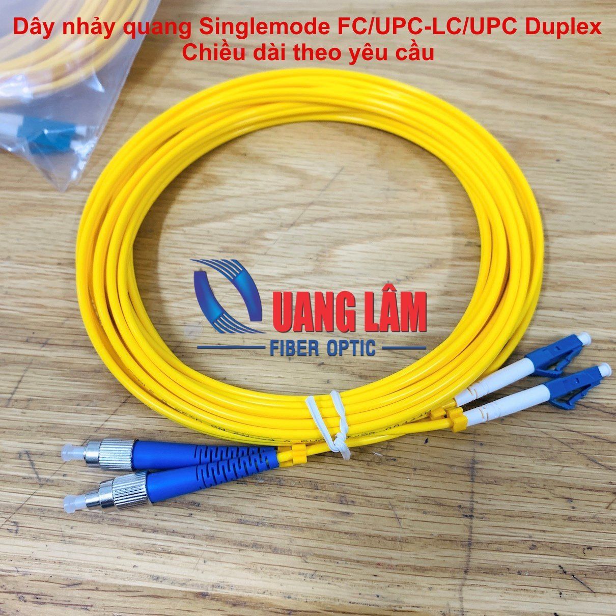 Dây nhảy quang Singlemode FC/UPC-LC/UPC Duplex phi 3.0mm - Chiều dài theo yêu cầu