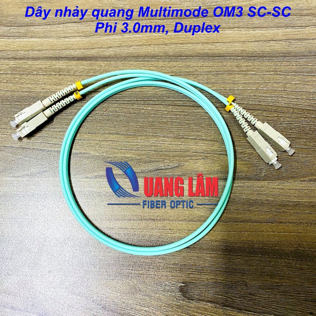 Dây nhảy quang Multimode OM3 SC/PC-SC/PC Phi 3.0mm, Duplex - Chiều dài theo yêu cầu