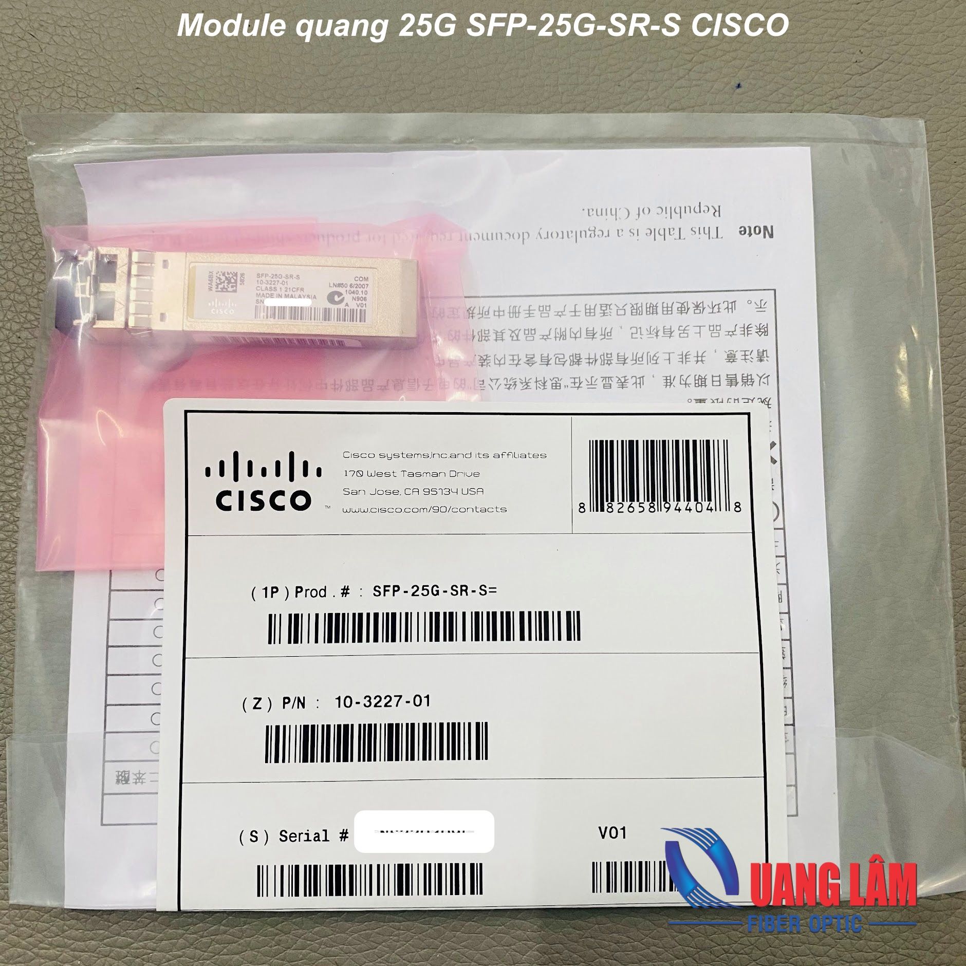 Module quang CISCO SFP-25G-SR-S SFP28 850nm 100m MMF transceiver