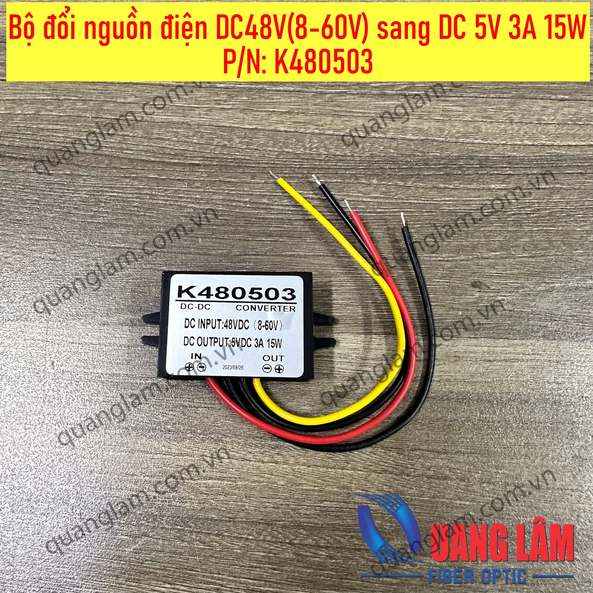 Bộ đổi nguồn điện DC12/24/36/48V sang DC5V, 3A, P/N: K480503