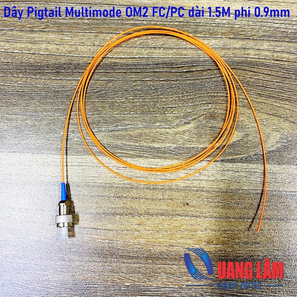 Dây hàn quang nối quang Multimode OM2 FC/PC dài 1.5M phi 0.9mm (Dây Pigtail)