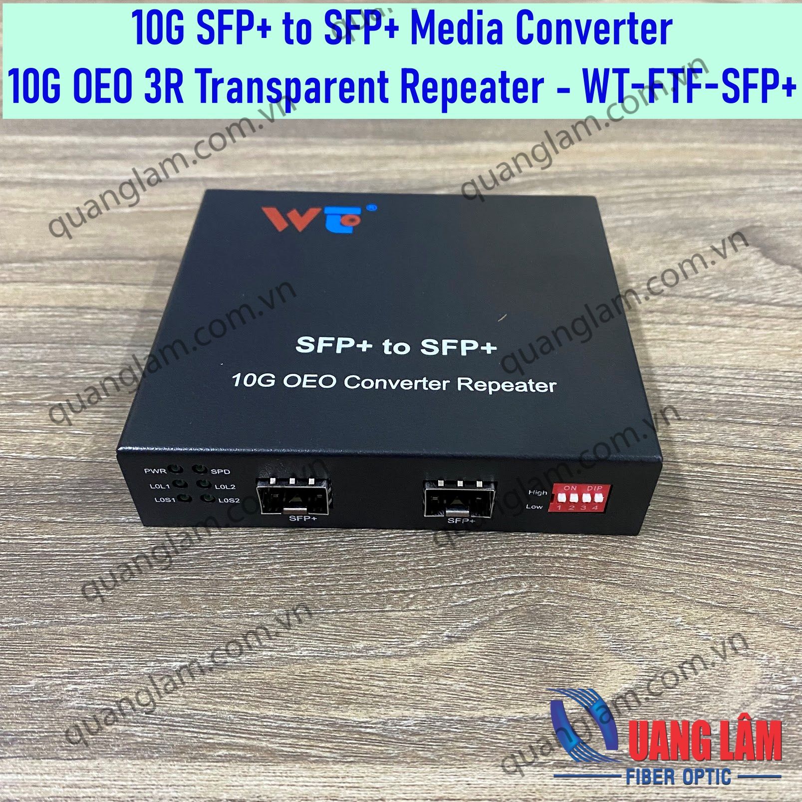 10G SFP+ to SFP+ Fiber to Fiber Media Converter – 10G OEO 3R Transparent Repeater WT-FTF-SFP+