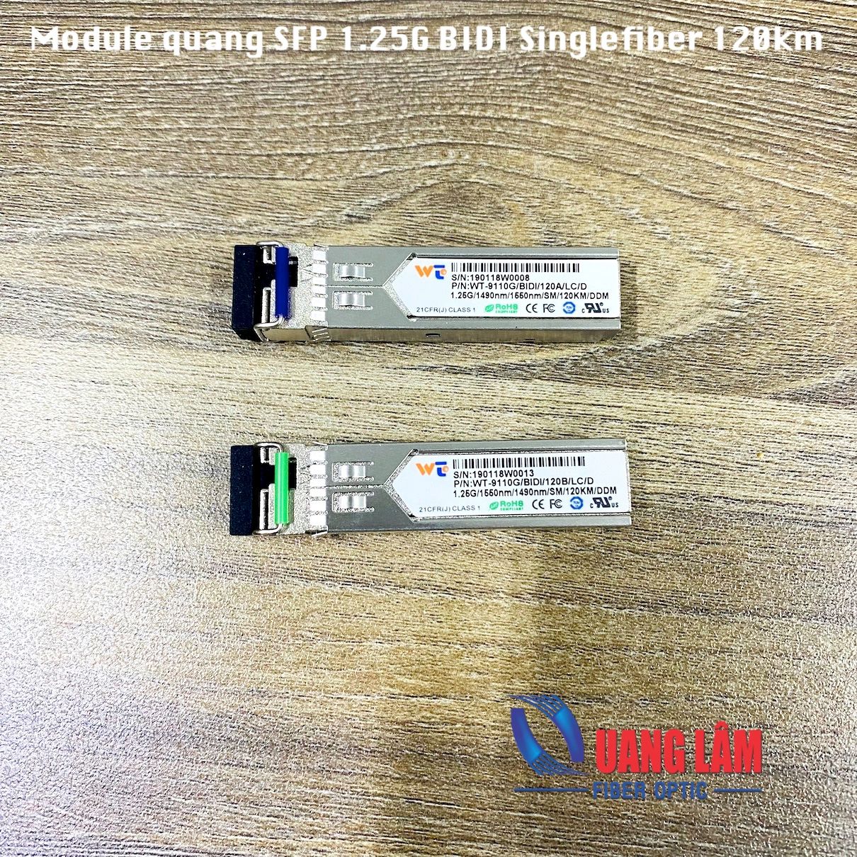 Module quang SFP 1.25G Singlemode, BIDI Single Fiber, 120km WT-9110G/BIDI/120A/LCD WT-9110G/BIDI/120B/LCD