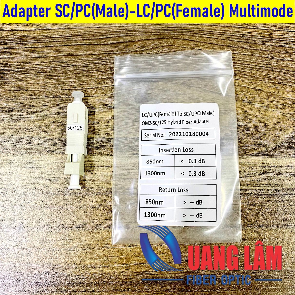 Đầu chuyển đổi đầu nối SC/PC(Male)-LC/PC(Female) Multimode, Simplex