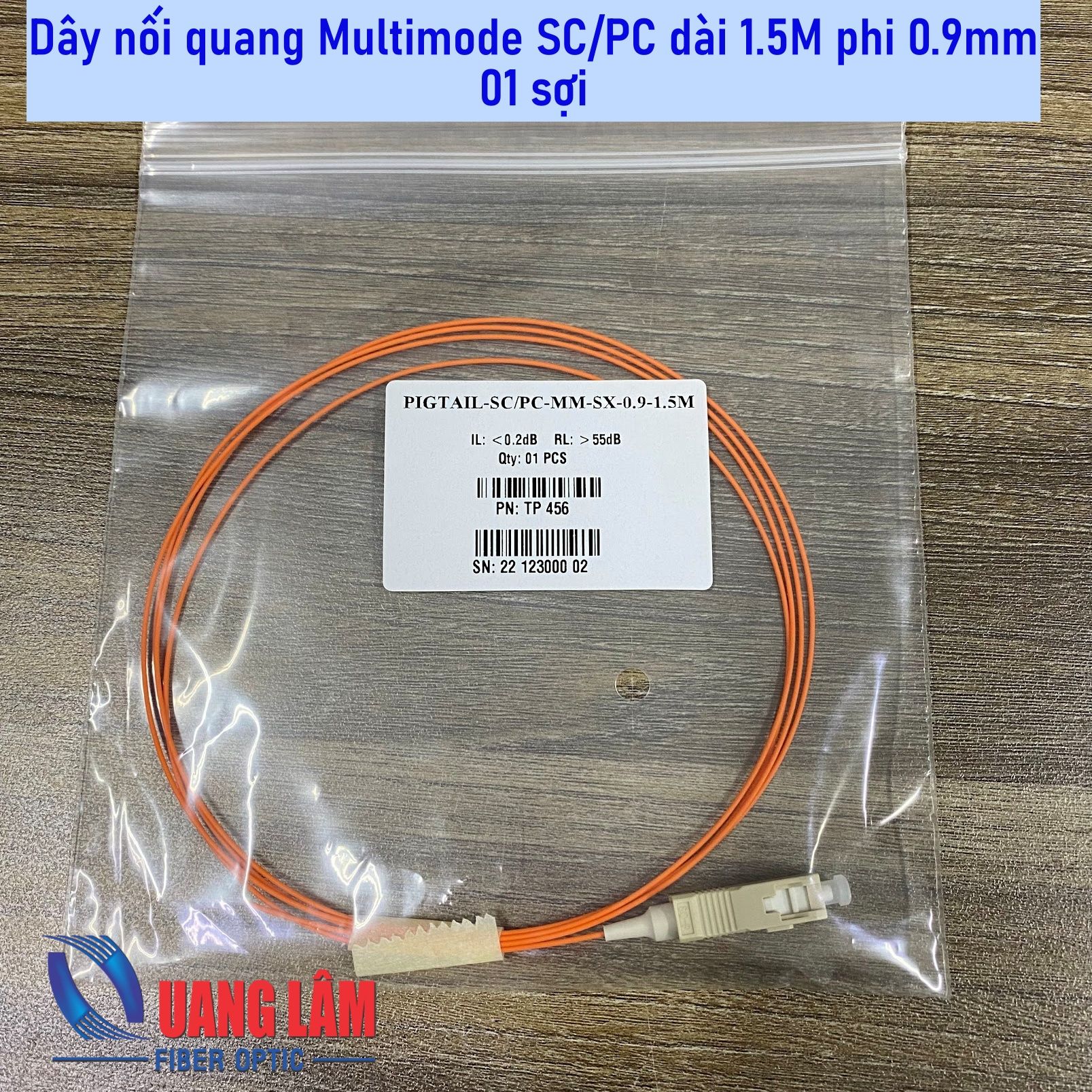 Dây hàn quang nối quang Multimode OM2 SC/PC dài 1.5M phi 0.9mm (Dây Pigtail)